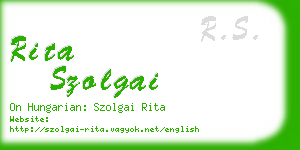 rita szolgai business card